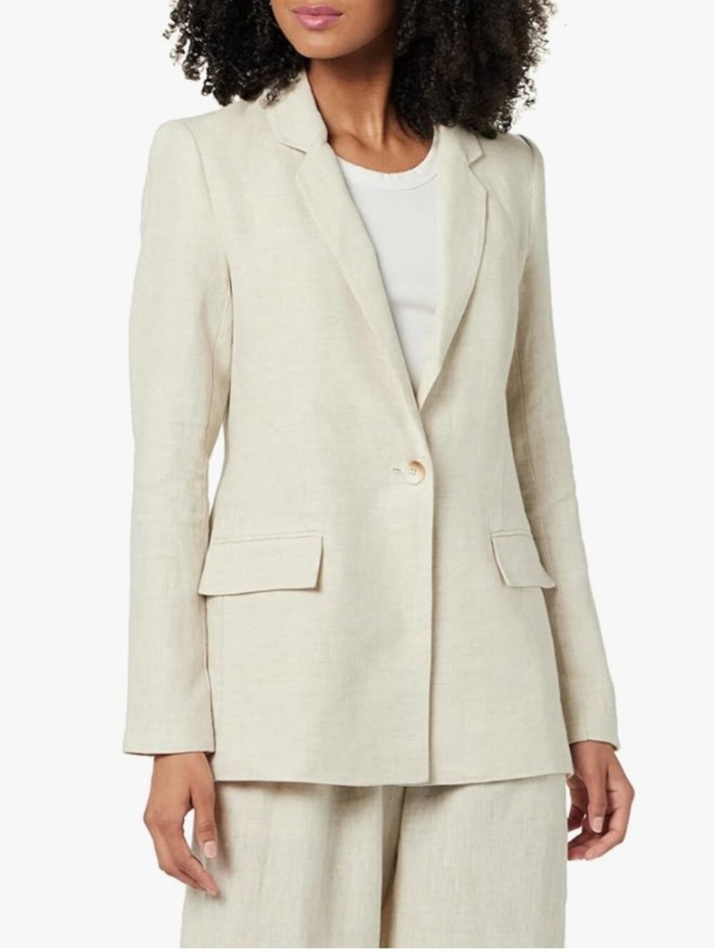 The Drop Women's Blake Long Blazer 100% linen size XL